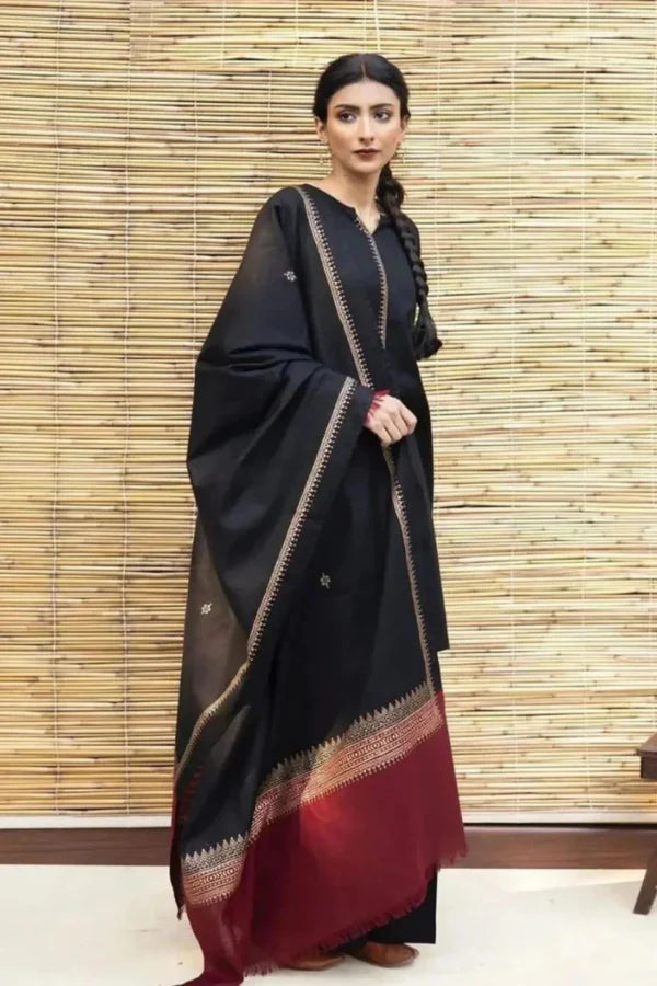 Dyot 001 Unstitched Luxury Dhanak Heavy Embroidered 3PC Suit