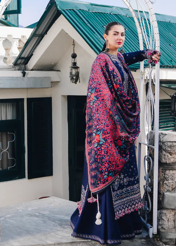 Hussain Rehar 008 Unstitched Luxury Dhanak Heavy Embroidered 3PC Suit