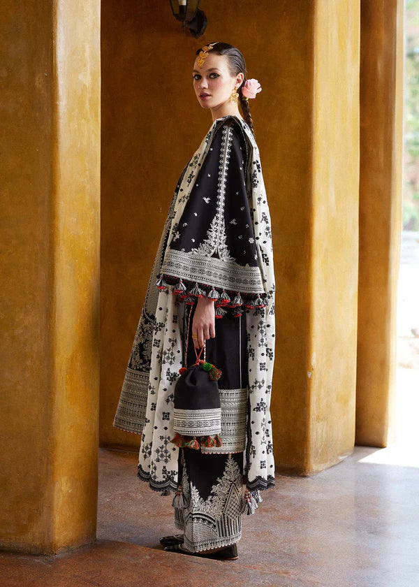 Hussain Rehar 004 Unstitched Luxury Dhanak Heavy Embroidered 3PC Suit