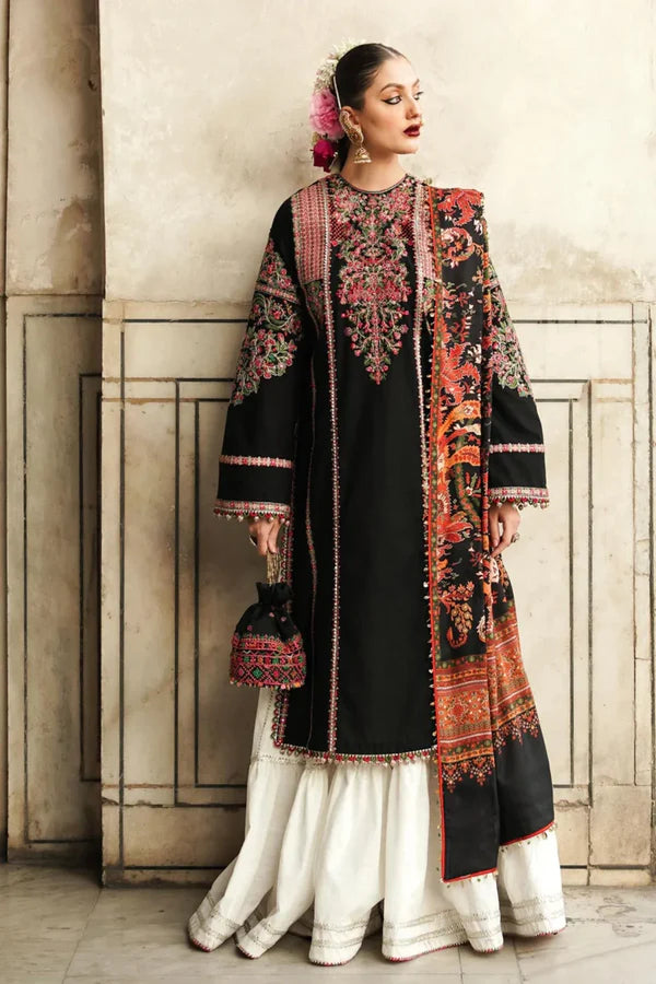 Hussain Rehar 006 Unstitched Luxury Dhanak Heavy Embroidered 3PC Suit