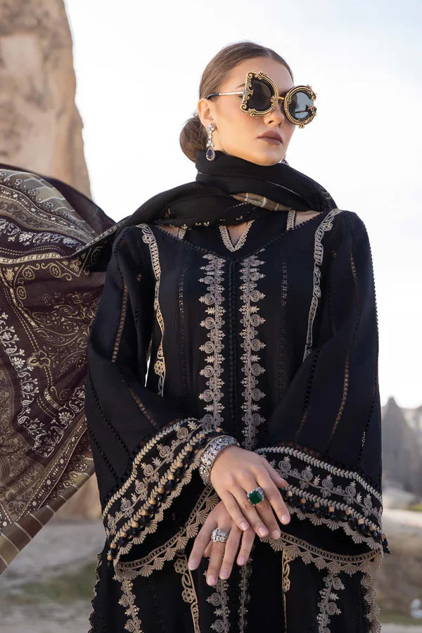 Maria B 002 Unstitched Luxury Dhanak Heavy Embroidered 3PC Suit