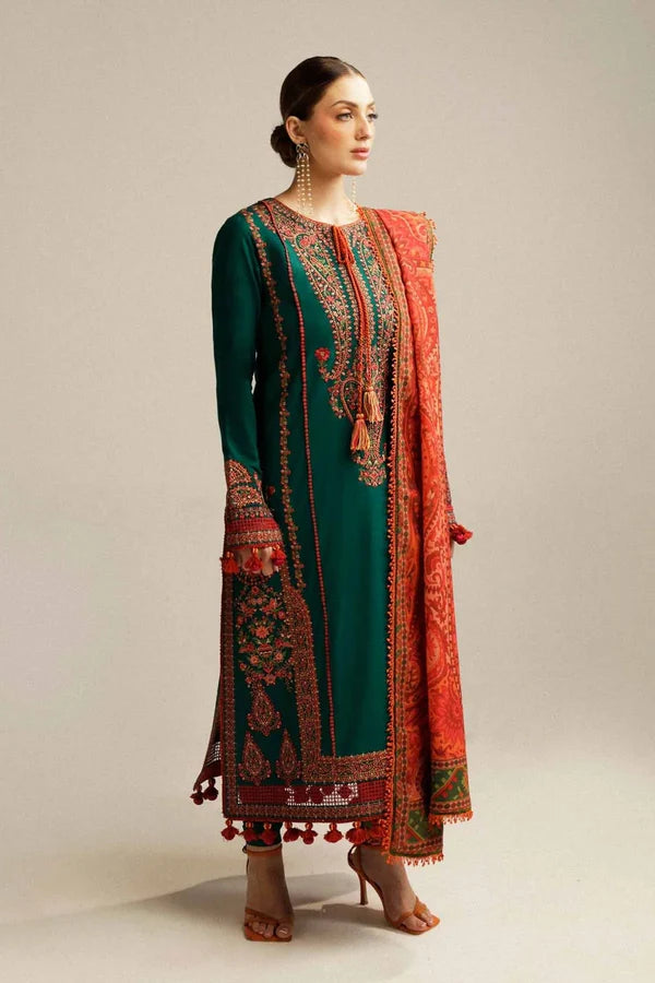 Hussain Rehar 007 Unstitched Luxury Dhanak Heavy Embroidered 3PC Sui
